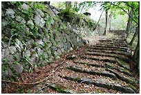小学校の石段と石垣