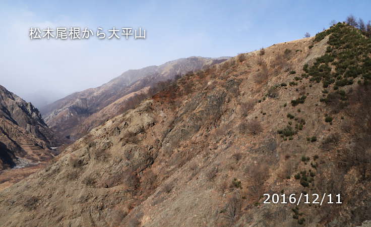 松木尾根から大平山